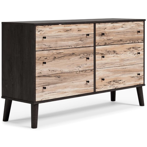 Piperton - Brown / Black - Six Drawer Dresser