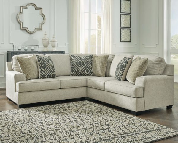 Wellhaven - Linen - Left Arm Facing Loveseat, Right Arm Facing Sofa with Corner Wedge Sectional