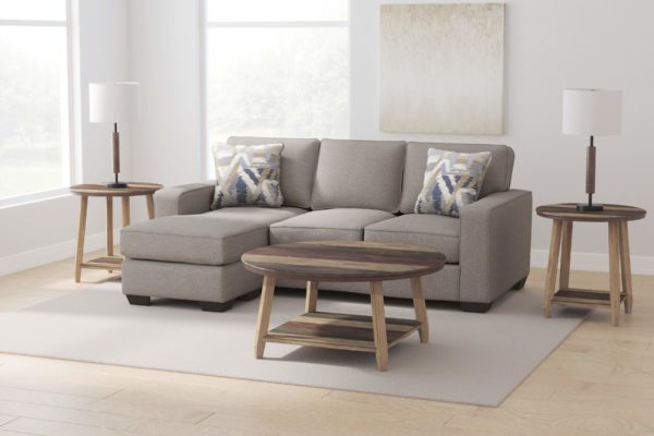 Greaves - Stone - 4 Pc. - Sofa Chaise, Raebecki Table Set