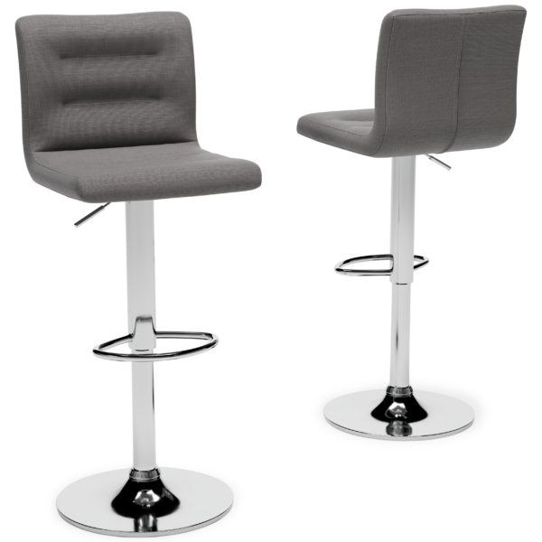 Pollzen - Gray - Tall UPH Swivel Barstool(2/CN)