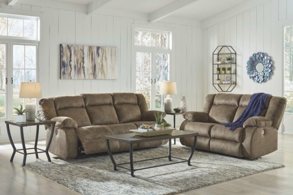 Burkner - Mocha - 2 Pc. - Reclining Power Sofa, Reclining Power Loveseat