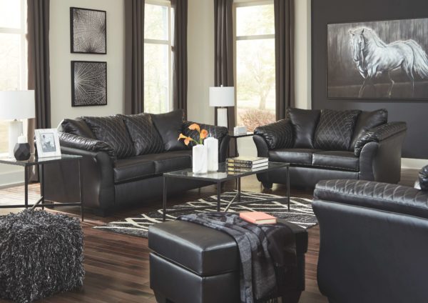 Betrillo - Black - 5 Pc. - Sofa, Loveseat, Chair, Ottoman, Augeron Table Set