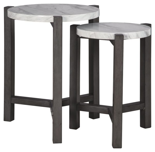 Crossport - Gray/White/Brown - Accent Table Set (2/CN)
