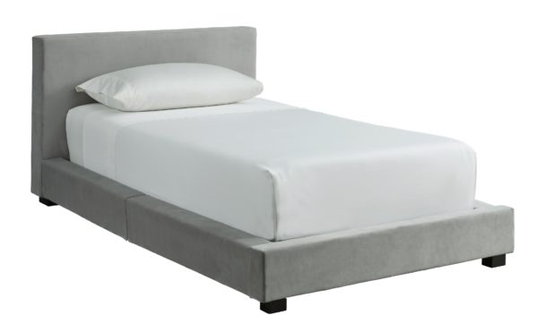 Chesani - Gray - Twin UPH Bed w/Roll Slats