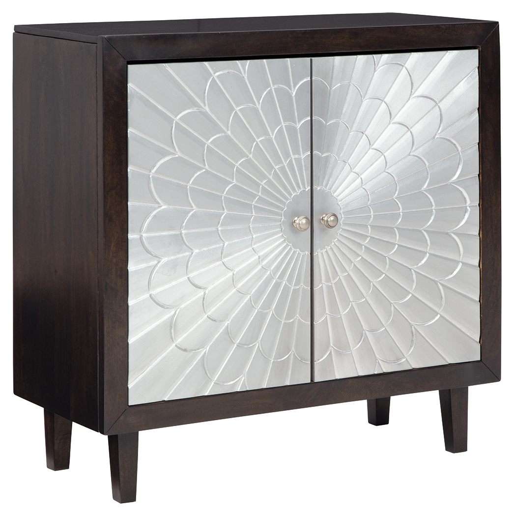 Ronlen - Brown/Silver Finish - Accent Cabinet