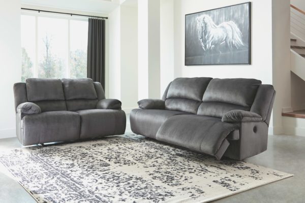 Clonmel - Charcoal - 2 Pc. - 2 Seat Reclining Sofa, Reclining Loveseat