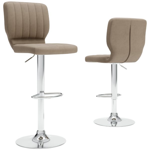 Pollzen - Taupe - Tall UPH Swivel Barstool(2/CN)