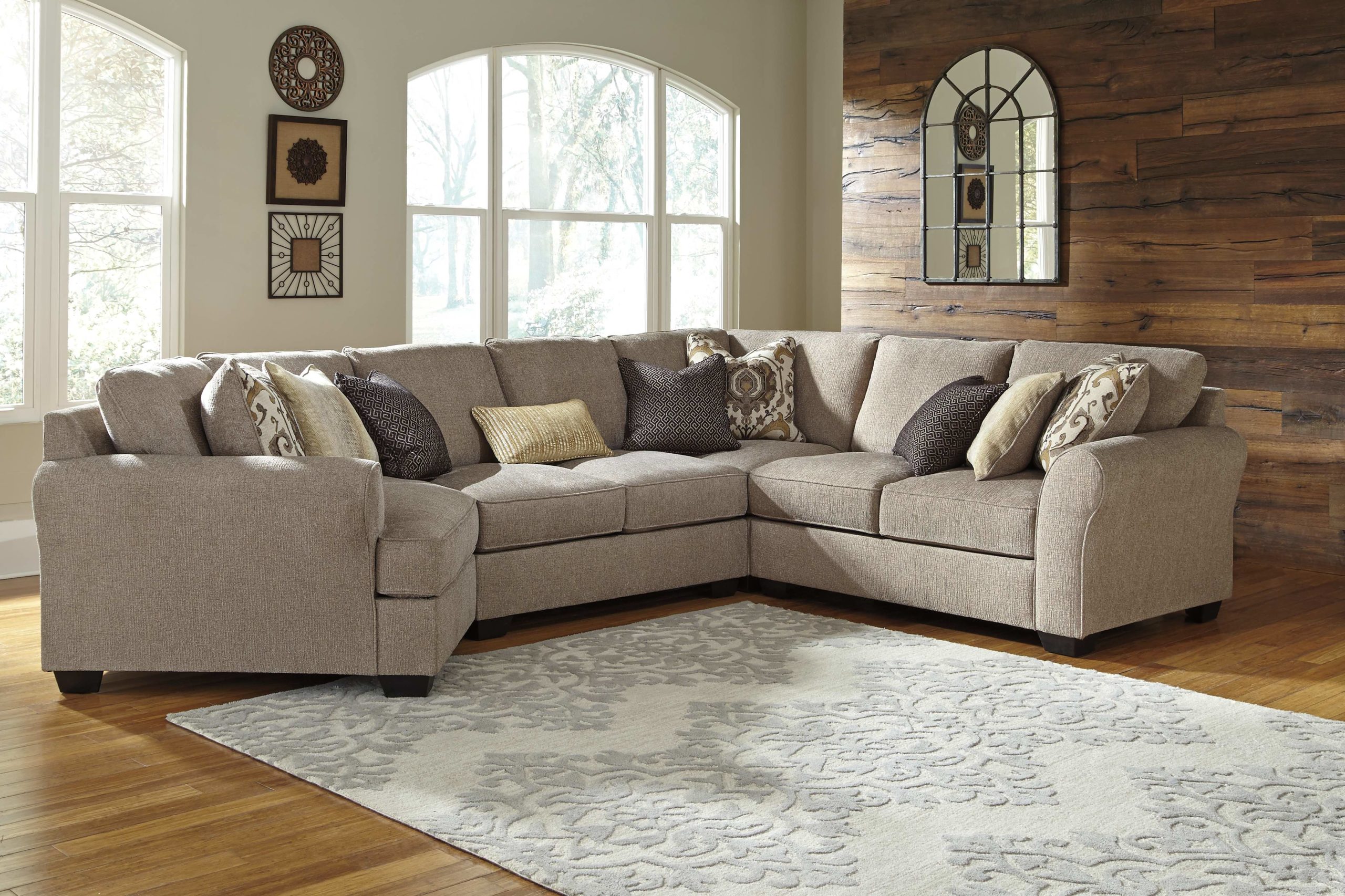 Pantomine - Driftwood - LAF Cuddler, Armless Loveseat, Wedge, RAF Loveseat Sectional