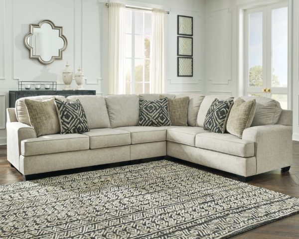 Wellhaven - Linen - Left Arm Facing Loveseat, Armless Chair, Right Arm Facing Sofa with Corner Wedge Sectional