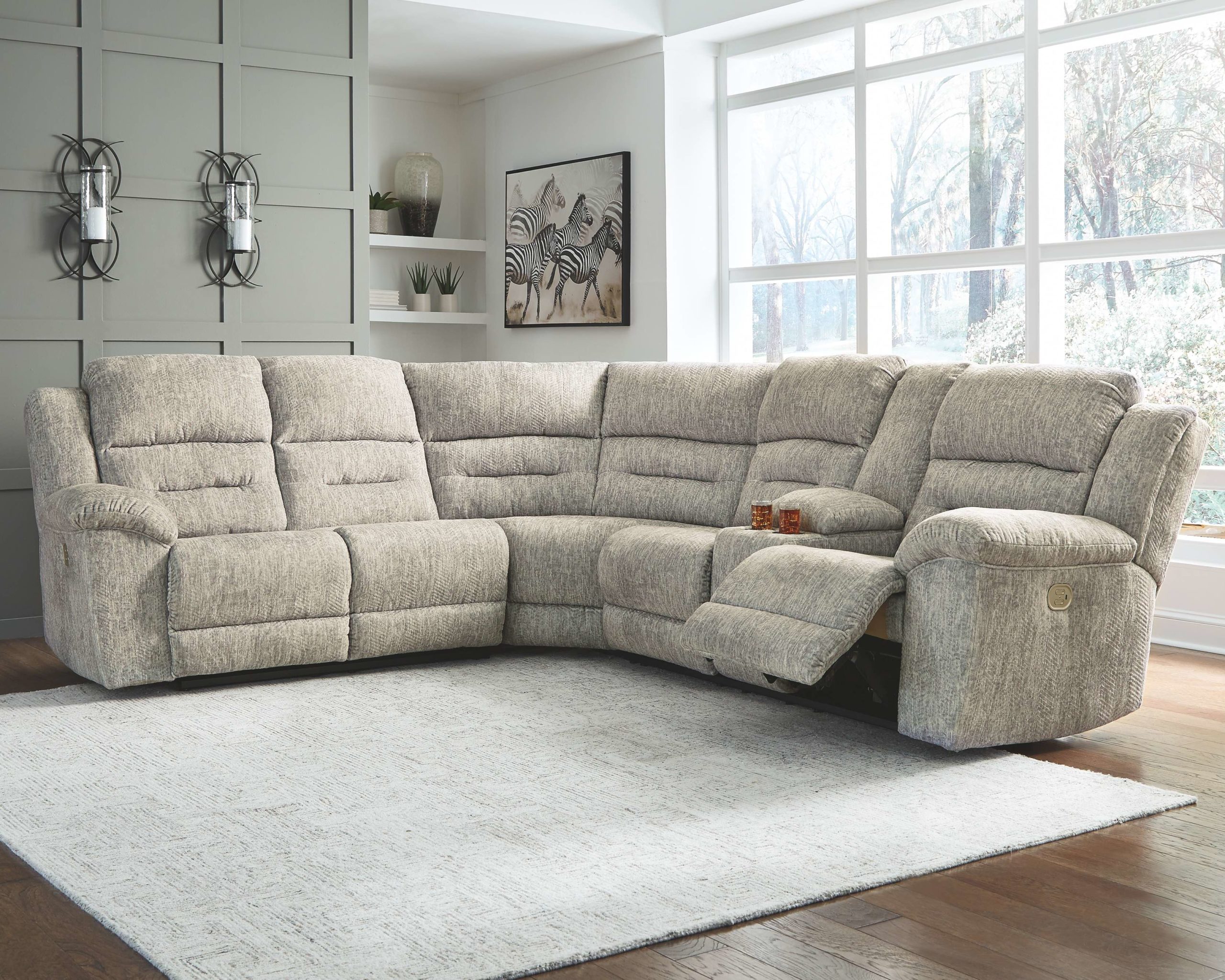 Family Den - Pewter - Power Reclining Sectional