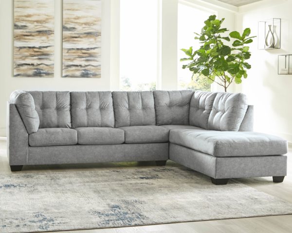 Falkirk - Steel - Left Arm Facing Sofa, Right Arm Facing Corner Chaise Sectional