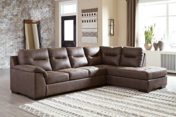 Maderla - Walnut - Left Arm Facing Sofa, Right Arm Facing Corner Chaise Sectional