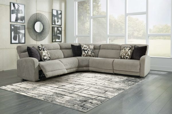 Colleyville - Stone - Left Arm Facing Zero Wall Power Recliner, Armless Chair, Wedge, Armless Chair, Right Arm Facing Zero Wall Power Recliner Sectional