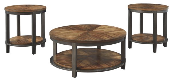 Roybeck - Light Brown/Bronze - Occasional Table Set (3/CN)