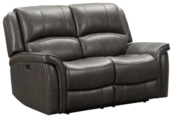 Gaspar - Gray - PWR REC Loveseat/ADJ Headrest