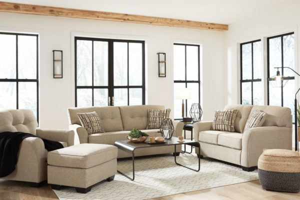 Ardmead - Putty - 5 Pc. - Sofa, Loveseat, Chair, Ottoman, Larzeny Table Set