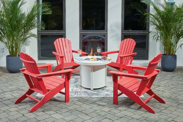 Sundown Treasure - Red  White - 5 Pc. - Conversation Set