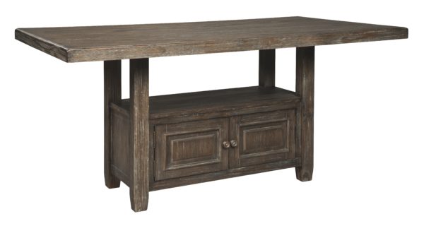 Wyndahl - Rustic Brown - RECT Counter Table w/Storage