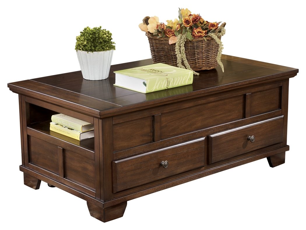 Gately Medium Brown Lift Top Cocktail Table Davis Home