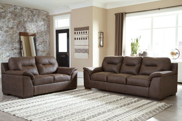 Maderla - Walnut - 2 Pc. - Sofa, Loveseat