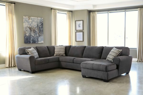 Ambee - Slate - Left Arm Facing Sofa, Armless Loveseat, Right Arm Facing Corner Chaise Sectional