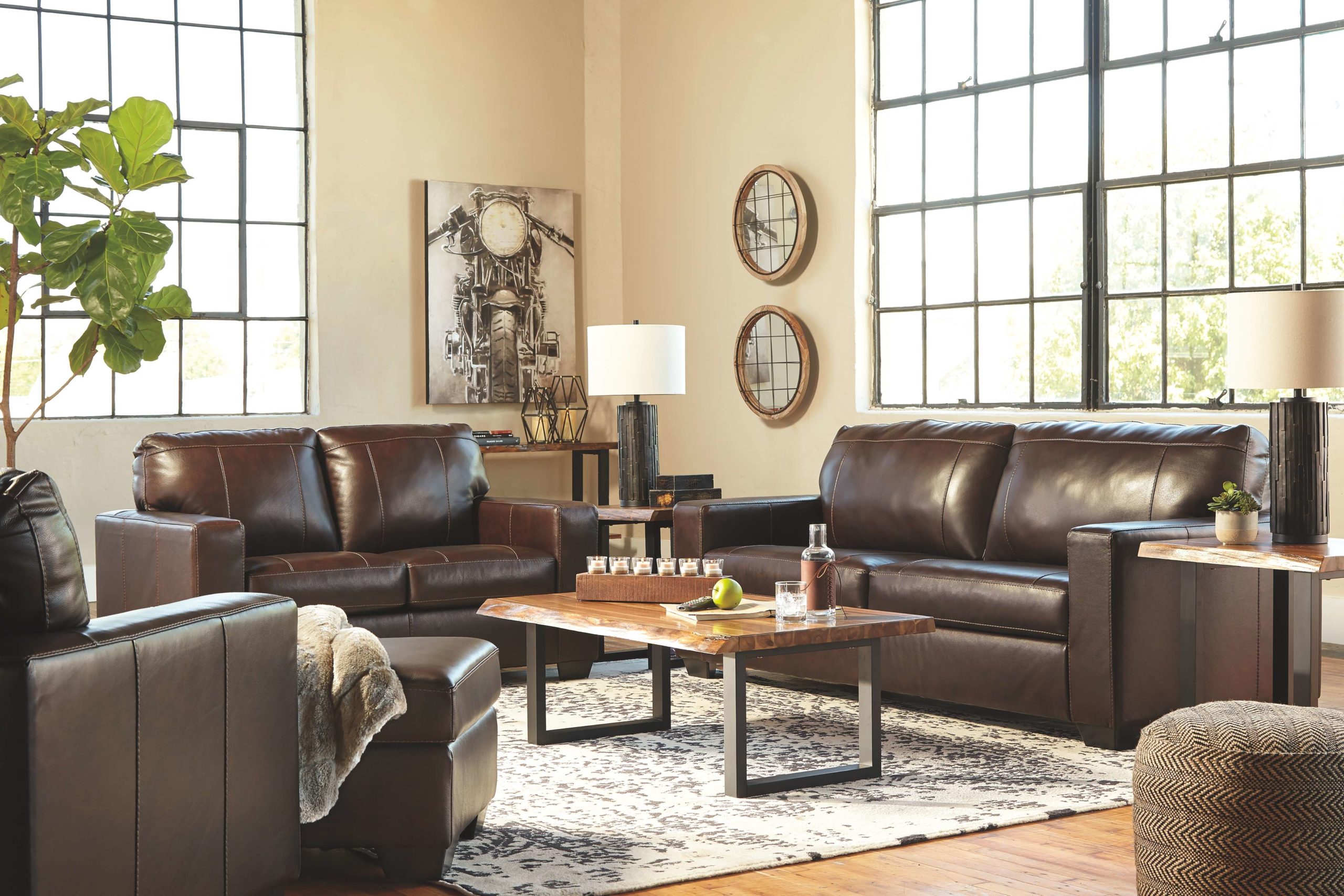 Morelos - Chocolate - 4 Pc. - Sofa, Loveseat, Chair, Ottoman