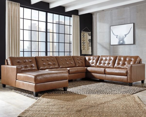 Baskove - Auburn - Left Arm Facing Corner Chaise, Wedge, Armless Loveseat, Right Arm Facing Loveseat Sectional